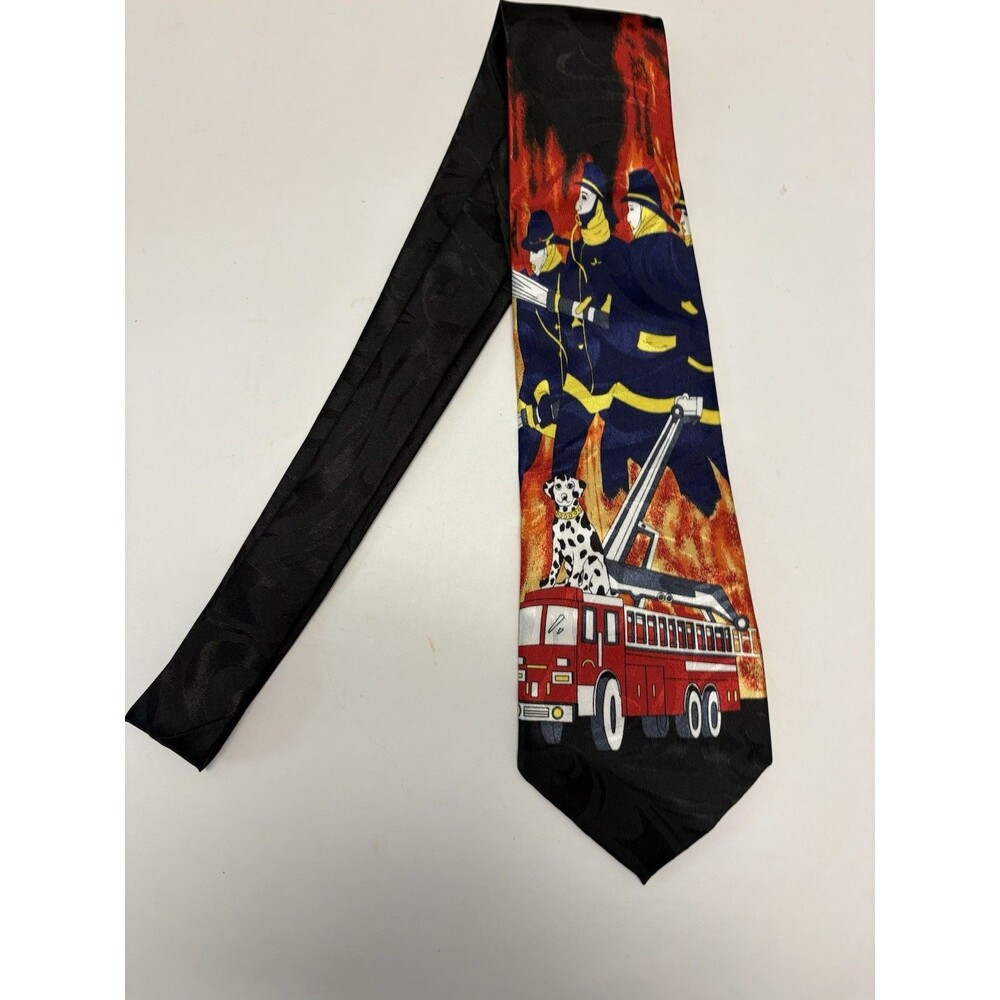 Fratello Handmade Firefighter Men's Necktie Fireman Dalmatian Tie